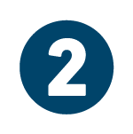 white number two on blue background