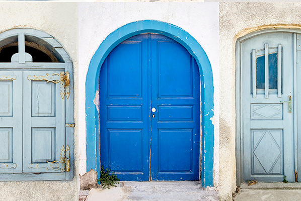 picture of colourful old wooden doors