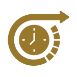 image of a gold clock with a gold circular arrow around it