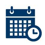 calendar icon in dark blue