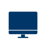 blue desktop monitor