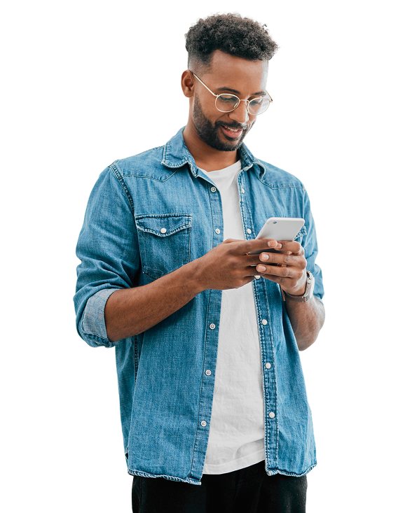 A man on a mobile phone